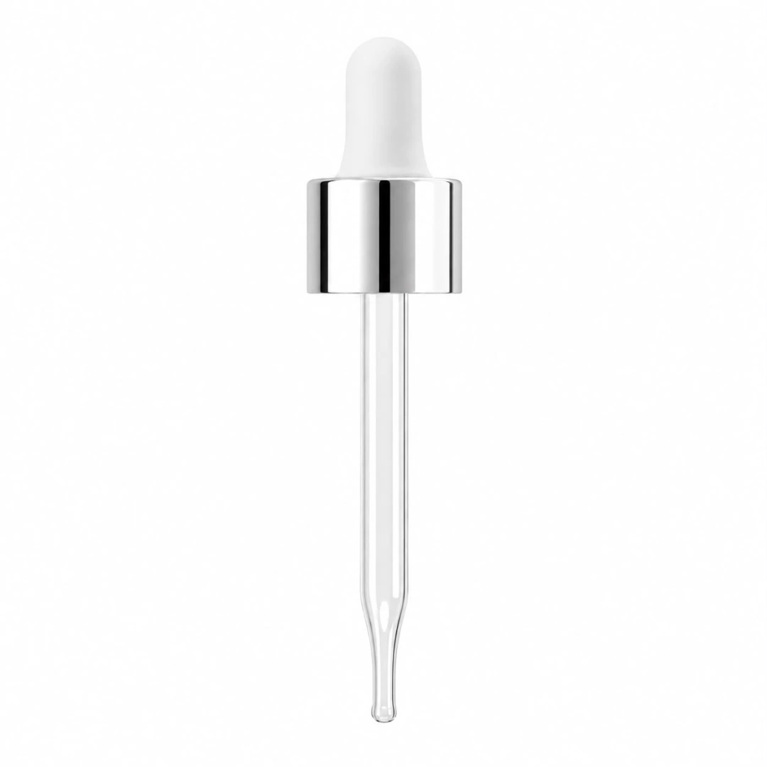 Gotero de Bulbo Lujo Blanco/Plata R18